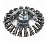 1 spazzola conica a treccia, 100 mm, filettatura M14, acciaio inox