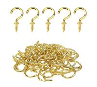 KLINNA 100 pezzi piccoli ganci a vite per occhi, 1 2 pollici mini vite gancio da soffitto per legno, robusto gancio a vite in metallo per chiavi, piante da appendere decorazioni artistiche