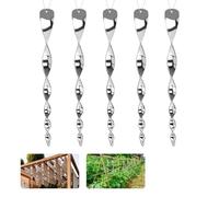 KLINNA 12 spaventapasseri riflettenti, 30 cm, spirale a vento per uccelli da giardino e balcone, anche come repellente per rondini e campanelle a vento decorativo (argento)