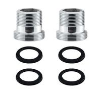 KLINNA 2 adattatori per rubinetto da M18 a M22, filettatura esterna, attacco per acqua, in ottone, con guarnizione in gomma per filtro dell'acqua, tubo da giardino in metallo