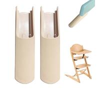 KLINNA 2 Pezzi Protezione Antiribaltamento per Seggiolone Stokke Tripp Trapp, Set di Pattini Estesi come Accessorio, Prolungamento della Base, Coprigamba per Seggiolone (Colore Legno)
