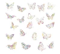 KLINNA 24 adesivi a forma di farfalla Suncatcher - Adesivi per finestra con effetto arcobaleno come protezione per uccelli in vetro, pellicola efficace contro il colpo di uccelli, riutilizzabili