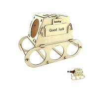 KLINNA Portabottiglie in legno con design serbatoio: pratico portabottiglie per 4 bottiglie di birra come regalo di birra per uomini, regali di birra creativi fai da te per compleanno o come gag per
