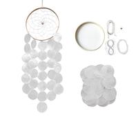 KLINNA Scacciapensieri a forma di conchiglia come decorazione boho | Acchiappasogni fatto a mano in vere conchiglie Capiz | Suono da appendere per giardino, terrazza e balcone, per esterni in vetro