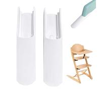KLINNA Set di 2 cursori avanzati per seggiolone Stokke Tripp Trapp | Accessori come protezione antiribaltamento e protezione dei piedi | Estensione antiscivolo per sedia per bambini (bianco)