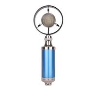 Kliplinc Microfono da studio professionale a condensatore cablato vintage per trasmissioni live, blu, durevole, facile da installare