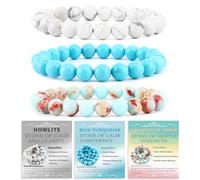 KLIYBGTHIJTP 2 braccialetti elasticizzati da 8 mm con cristalli naturali - quarzo rosa, rodocrosite Reiki, gioielli per meditazione, yoga, unisex, 6 mm, Pietra