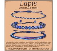 KLIYBGTHIJTP Braccialetti curativi, 6 mm, in onice nero opaco, con perline nere, per uomini e donne, con 2 braccialetti regolabili di dimensioni, 6 mm, Pietra