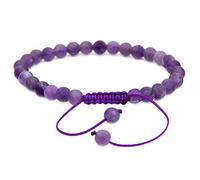 KLIYBGTHIJTP Braccialetto con perline rotonde da 6 mm, regolabile, intrecciate, macramè, chakra, reiki, 17,8-22,9 cm, unisex, Pietra