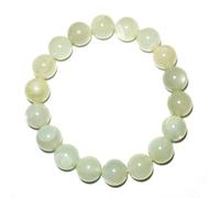 KLIYBGTHIJTP Braccialetto con pietra di luna verde chakra da 12 mm, pietra naturale per amore e relazioni, regolabile 20,3 cm, confezione regalo e sacchetto di velluto inclusi, gioielli da uomo e
