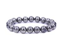 KLIYBGTHIJTP Braccialetto elastico alla moda, unisex, con perline rotonde da 10 mm, in diaspro, 17,8 cm, unisex, Pietra
