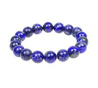 KLIYBGTHIJTP Braccialetto elastico con perline di lapislazzuli da 10 mm, unisex, in pietra naturale, per yoga