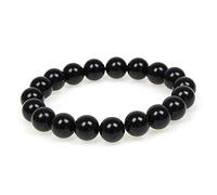 KLIYBGTHIJTP Braccialetto elastico con perline di ossidiana da 10 mm, unisex, in pietra naturale