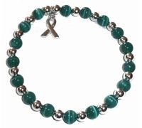 KLIYBGTHIJTP Braccialetto elastico con perline per la consapevolezza del cancro, si adatta alla maggior parte dei polsi, mostra supporto o usura in memoria, viene fornito imballato., Nylon Pietra