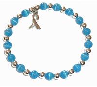 KLIYBGTHIJTP Braccialetto elastico con perline per la consapevolezza del cancro, si adatta alla maggior parte dei polsi, mostra supporto o usura in memoria, viene fornito imballato., Nylon Pietra