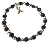 KLIYBGTHIJTP Braccialetto elastico con perline per la consapevolezza del cancro, si adatta alla maggior parte dei polsi, mostra supporto o usura in memoria, viene fornito imballato., Nylon Pietra