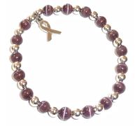 KLIYBGTHIJTP Braccialetto elastico con perline per la consapevolezza del cancro, si adatta alla maggior parte dei polsi, mostra supporto o usura in memoria, viene fornito imballato., Nylon Pietra