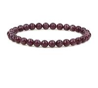 KLIYBGTHIJTP Braccialetto elastico con perline rotonde da 6 mm, con pietre preziose naturali, 17,8, Pietra