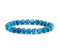KLIYBGTHIJTP Braccialetto elastico con perline rotonde da 8 mm, 17,8 cm, Pietra