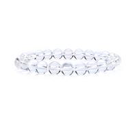 KLIYBGTHIJTP Braccialetto elastico con perline rotonde da 8 mm, 17,8 cm, Pietra