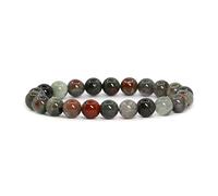KLIYBGTHIJTP Braccialetto elastico con perline rotonde da 8 mm, unisex, 17,8, Pietra