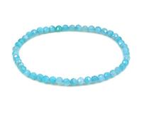 KLIYBGTHIJTP Braccialetto elastico con pietre preziose e perline rotonde da 4 mm, unisex, 17,8 cm