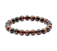 KLIYBGTHIJTP Braccialetto elastico con pietre preziose naturali e perline rotonde per guarigione Reiki, 8 mm, Pietra