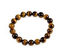 KLIYBGTHIJTP Braccialetto elastico con pietre preziose naturali rotonde per guarigione Reiki, 10 mm (occhio di tigre giallo), Nylon Pietra
