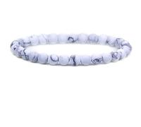 KLIYBGTHIJTP Braccialetto elastico unisex con pietre preziose da 6 mm, perline rotonde e cristalli, 17,8 cm