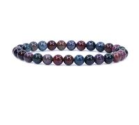 KLIYBGTHIJTP Braccialetto elastico unisex con pietre preziose da 6 mm, perline rotonde e cristalli, 17,8 cm