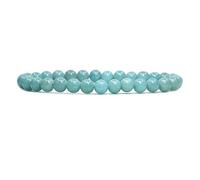 KLIYBGTHIJTP Braccialetto elastico unisex con pietre semipreziose da 6 mm e perline rotonde da 17,8 cm, Pietra