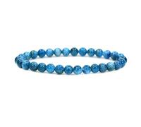 KLIYBGTHIJTP Braccialetto elastico unisex con pietre semipreziose da 6 mm e perline rotonde da 17,8 cm, Pietra
