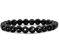 KLIYBGTHIJTP Braccialetto elastico unisex con pietre semipreziose da 8 mm, perline rotonde da 17,8 cm, Pietra