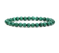 KLIYBGTHIJTP Braccialetto elastico unisex unisex unisex con perline rotonde da 6 mm, con cristalli semi preziosi, per yoga, 17,8 cm, Pietra
