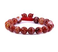 KLIYBGTHIJTP Braccialetto intrecciato regolabile con perline rotonde da 10 mm, unisex, con pietre preziose e cristalli