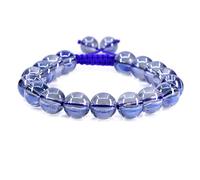 KLIYBGTHIJTP Braccialetto intrecciato regolabile con perline rotonde da 10 mm, unisex, con pietre preziose e cristalli