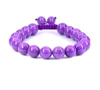 KLIYBGTHIJTP Braccialetto intrecciato regolabile con perline rotonde da 10 mm, unisex, con pietre preziose e cristalli