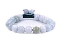 KLIYBGTHIJTP Braccialetto intrecciato regolabile con perline rotonde da 10 mm, unisex, con pietre preziose e cristalli