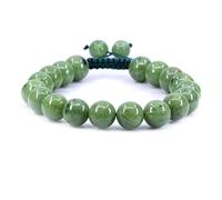 KLIYBGTHIJTP Braccialetto intrecciato regolabile con perline rotonde da 10 mm, unisex, con pietre preziose e cristalli