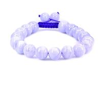 KLIYBGTHIJTP Braccialetto intrecciato regolabile con perline rotonde da 10 mm, unisex, con pietre preziose e cristalli
