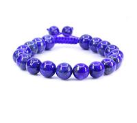 KLIYBGTHIJTP Braccialetto intrecciato regolabile con perline rotonde da 10 mm, unisex, con pietre preziose e cristalli