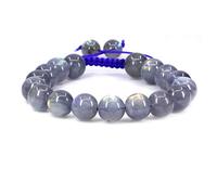 KLIYBGTHIJTP Braccialetto intrecciato regolabile con perline rotonde da 10 mm, unisex, con pietre preziose e cristalli