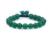 KLIYBGTHIJTP Braccialetto intrecciato regolabile con perline rotonde da 10 mm, unisex, con pietre preziose e cristalli