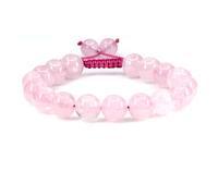 KLIYBGTHIJTP Braccialetto intrecciato regolabile con perline rotonde da 10 mm, unisex, con pietre preziose e cristalli