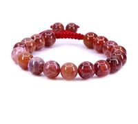 KLIYBGTHIJTP Braccialetto intrecciato regolabile con perline rotonde da 10 mm, unisex, con pietre preziose e cristalli