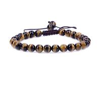 KLIYBGTHIJTP Braccialetto intrecciato regolabile con pietre preziose da 6 mm, perline rotonde e cristalli, unisex