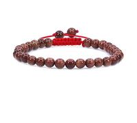 KLIYBGTHIJTP Braccialetto intrecciato regolabile con pietre preziose da 6 mm, perline rotonde e cristalli, unisex
