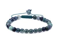 KLIYBGTHIJTP Braccialetto intrecciato regolabile con pietre preziose da 6 mm, perline rotonde e cristalli, unisex
