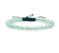 KLIYBGTHIJTP Braccialetto intrecciato regolabile con pietre preziose da 6 mm, perline rotonde e cristalli, unisex