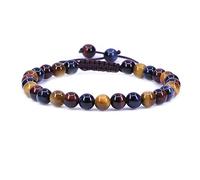 KLIYBGTHIJTP Braccialetto intrecciato regolabile con pietre preziose da 6 mm, perline rotonde e cristalli, unisex